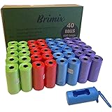 BRIMIX 600 SACCHETTI PER CREMENTI CANE CON DISPENSER 40 ROTOLI X 15 SACCHETTI/ROTOLO Per raccogliere il macello del vostro ca