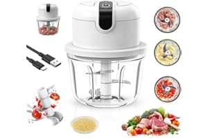 YURAGIM Zwiebel Zerkleinerer Elektrisch Mini, 350ml Zwiebelschneider Elektrisch USB Aufladung Kabelloser Klein Zwiebelzerkleinerer Küchenzerkleinerer Multizerkleinerer für Fleisch Zwiebeln Obst Knoblauch