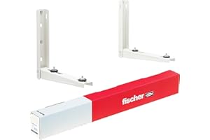 Fischer Staffe per Climatizzatore Unità Esterna KLIMA EASY KLIK, Lunghezza Braccio 420 mm, Mensole Acciaio Zincato Innesto Rapido, Include Sistema di Fissaggio Fischer SX e Piedini Antivibranti
