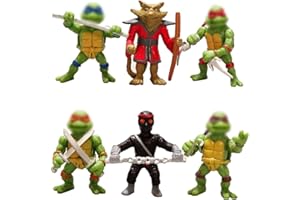 ROPNIIK Tartarughe Nin-ja Set, 6PCS Teenage Mutant Turtle Action Figures Mini Giocattoli per la Decorazione CompleannoFesta Topper Decorativi Personalizzato Cake Topper per Matrimonio Festa di Compleanno