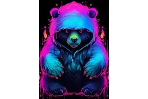 DIUJHUUY 5D Diamond Painting Kits,Diamond Drawing Kits - DIY Cartoon Black Bear Theme Full Rhinestone Art Picture,Craft Supplies for Kids and Adults, Perfect Home Wall Decor Gift - 30x40cm