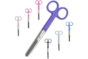 IPS MEDICAL TRAINING Forbici da infermiere dritte, colorate, Per professionisti e studenti, Punta arrotondata e acciaio inossidabile, Speciale per bendaggi, Regalo per infermieri, Accessori per infermieri (Viola)