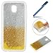 Produktbild Galaxy J5 2017 Hülle, Galaxy J5 2017 Schutzhülle, Ysimee Kreative TPU Silikonhülle Farbverlauf Schutzhülle Weich Cover Schutzhülle Cover Protector von Scratch,Abstößt,Staub für Samsung Galaxy J5 2017 Stoßfest Gummi Bumper Cover Shell Haut Sparkle Shine Case Soft Gel Silikonhülle + 1 x Blau Stylus Pen, Gold