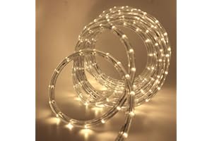 KISUFU 1M LED Strip Rope Lights,220V LED Lichtschlauch Außen,240 LEDs/m Indoor Warmweiß LED Fairy Lights for Garden Decoration,Outdoor LED Lichter Wasserdicht LED Tube