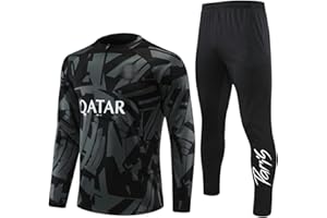 Kobzio chandal hombre completo, chándal fútbol niño hombre ropa de entrenamiento de fútbol de manga larga para adultos, adecuada para hombres y mujeres en primavera y otoño.