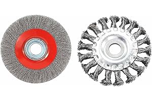 HOTCKB 2 Pezzi Spazzola Metallica per Smerigliatrice 125mm Spazzole Flessibile per Trapano Spazzola Rotante con Filo di Acciaio Argento