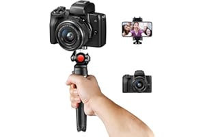 Camera Mini Tripod, Borenbuir Lightweight Vlog Tripod, Adjustable [Stable Handheld Vlogging Tripod] of DSLR Compatible with Sony A6400 Canon M50 G7x Mark iii, Table Stand for Vlogger