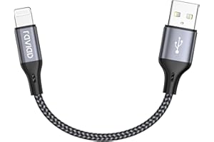 RAVIAD kabel Lightning do ładowania niski 0.15 m, certyfikat MFi, nylonowy, szybki kabel do ładowania iPhone’a 11 pro, 11, X, XS, XS Max, XR, X, 8, 8 Plus, 7, 7 Plus, 6S, 6S Plus, 6, 6 Plus