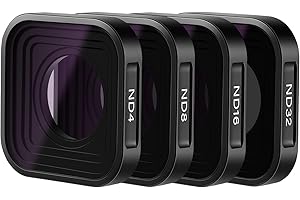 NEEWER Lot de 4 Filtres d'Objectif ND Compatibles avec GoPro Hero 12 11 10 9, ND4/ND8/ND16/ND32, Filtres d'objectif à Densité Neutre Multicouche, Verre Optique HD/Cadre Noir en Aluminium Aéronautique