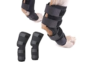 Zunea Chien Canine Jambe arrière Hock Joint pour Le Lot de 2 Hind Jambe Wrap Protecteur Joint Manchon de Compression pour blessure des blessures et la guérison des entorse d'arthrite Noir S