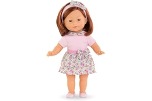 Corolle Ma Pia lalka 35 cm, z różowym kwiatowym strojem i pasującą opaską na głowę, miękkie ciało, śpiące oczy i zapach wanilii, dla dzieci w wieku od 4 lat