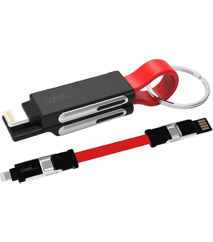 Lever Gear CableKit - Kit portachiavi con cavo USB C per telefoni Android, include adattatore micro USB, cavo corto USB C, custodia per il trasporto e strumento SIM, piccolo cavo portachiavi USB
