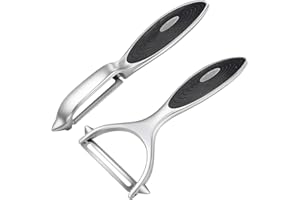 MAROUOM Vegetable and Fruit Peeler Set - Y and I Shape Stainless Steel Peelers With Ergonomic Non-Slip Handle & Sharp Blade for Potatoes, Carrots, Veggies (2 Pcs)