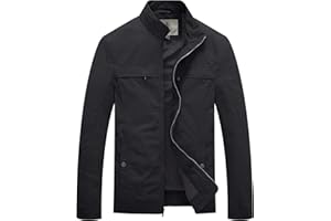 WenVen Clásica Chaqueta Hombre Cazadora Entretiempo Chaqueta Militar Hombre Chaqueta Aviador y Primavera Otoño Verano Cazadoras Caballero Regular Fit Chaqueta Hombre Entretiempo