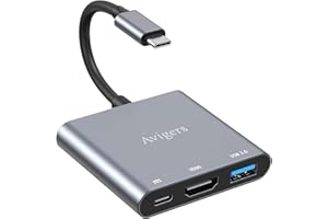 AVIGERS Adaptateur USB C vers HDMI 4K, 3 en1 Multiport Adapter USB C avec HDMI, PD Charge 100W,USB 3.0, USB C hub pour Samsung, MacBook Pro/Air, Google Chromebook, HP, Surface etc.