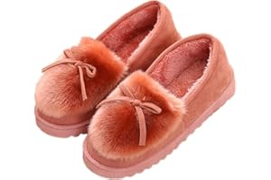 Sisttke Women Faux Fur House Slippers Moccasins Ladies Breathable Indoor Outdoor Comfort Loafer Shoes
