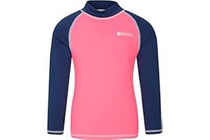 Mountain Warehouse Kids Rash Vest - UV Protection Rash Guard, Long Sleeves Childrens Rash Shirt, Flat Seams, Quick Drying, Stretch Fabric - Ideal for Swimming,