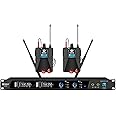 D Debra Audio PRO Mono ER-202 UHF Dual Channel Wireless in Ear Monitor System with Monitoring Type for Stage, Receiver for Studio, Guitar, Band Performance (2 Bodypack with Transmitter)