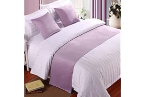 TTIILOE Bed Runners Queen Bed Soft Velvet Decor Bedding Cover Purple Luxury Bedspread Bed Runners for Foot of Bed Bed Scarf Bed End Towel for Hotel Bedroom Wedding Room, 260x50cm