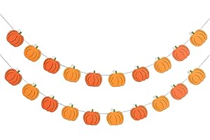 QKEINV Autumn Pumpkin Banner, Autumns Pumpkins Garland, Halloween Pumpkins Decoration, Autumn Halloween Pumpkin Garland Hanging Decorations for Fall Thanksgiving Halloweens Home Hanging Party Decor