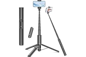 Gahenwo Selfie Stick, 67" Phone Tripod with Remote, Extendable All-in-1 Tripod Stand for Travel/Filming Video Vlogging compatible with 4"-7" iPhone/Android