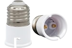 Jiyeo 2 Pack E27 to B22 Adapter Bulb Socket Converter ES to BC Adapter Screw to Bayonet Lamp Base Heat Resistant for LED Incandescent CFL Bulbs Easy Installation for Home Office DIY Lighting