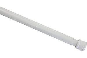 Gardinia Bastone per Tenda Estensibile, Metallo, Fissaggio Senza Trapano né Viti, Diametro 23/26 mm, Lunghezza 60-100 cm, Bianco