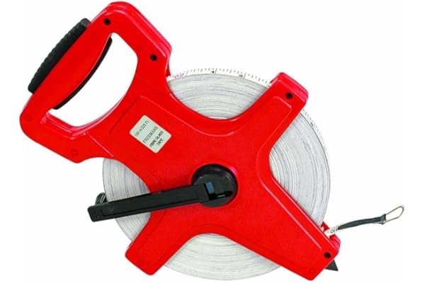FREEMANS Open Reel 100m:13mm Fibreglass Measuring Tape - 100m/330ft With Unbreakable ABS case Double Side Printing Long and Durable Winding Handle For Easy Retraction and Steel End Hook