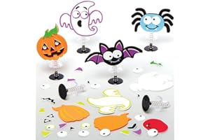 Baker Ross AX223 Juguetes Saltadores De Halloween - Paquete De 8, Juguetes De Halloween, Pequeños Juguetes Que Hacen Estallar Con Divertidos Personajes Espeluznantes