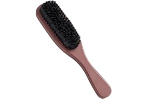 FUNVER Brosse a Barbe Homme, Brosse à Barbe en Poils de Sanglier, Brosse Démêlante Lissante et Antistatique Manche en Bois Naturel Soin et Entretien de la Barbe Accessoire Homme Idéal pour Grooming et Cadeau