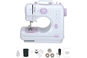 Letcart 505a Macchina Da Cucire Elettrica Portatile Con 12 Punti Di Cucitura, Mini Macchina Da Cucire Portatile Con Pedale, Tagliafilo E Luce Da Lavoro Per Principianti Professionisti Fai Da Te