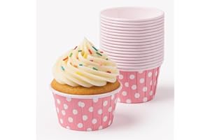 JENNGAOO Caissettes Mini Cupcakes 100 Pièces, Moules en Papier Antiadhésif 3cm pour Pâtisserie, Qualité Alimentaire pour Four Traditionnel, Idéal Mariage Noël et Fêtes, Rose