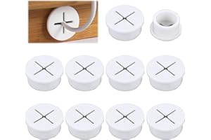 Cozevdnt 10 Stück Kabeldurchführung Schreibtisch, Weiß Schreibtisch Tülle Runde, Kabel Loch Tüllen 20mm, für Schreibtisch Computertisch Arbeitsplatten Möbel, Lochabdeckung, Kabelmanagement