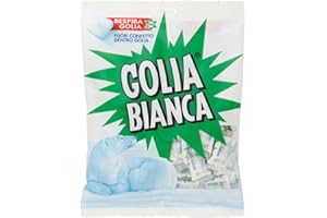 Golia Bianca, Caramelle Dure, Gusto Menta e Liquirizia, Busta da 180g. con Caramelle Monoporzione, da portare con Te o da Condividere con Amici