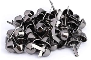 HZTYYIER 50PCS Plate Bottom Stud Bag Feet Flat Metal Bag Feet Cone Studs Mushroom Spike Rivet Purse Feet Spike Nailheads Brad leathercraft Findings(10mm-Black)