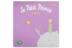 NOTIQUE Kalendarz ścienny 2026 Mały Książę, bez plastiku, kalendarz broszurowy z kalendarzem miesięcznym, kalendarz broszurowy, pachnący kalendarz 30 x 30 cm (30 x 60 cm po otwarciu)