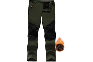 CMTOP Pantaloni Trekking Uomo Invernali Pantaloni da Lavoro Termici Impermeabile Pantaloni da Sci Neve Arrampicata Pantaloni Softshell Outdoor Autunno Inverno Pantaloni da Trekking