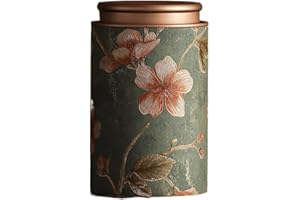 GENERIC Empty Tea Tin, Vintage Metal Tinplate Tea Elegant Jar Storage Container for Coffee Herb Candy Chocolate Sugar Spices(Green-L)