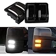 XTAUTO LED Side Mirror Marker Light Replacement Compatible With Ford 13-14 F-150 08-16 F-250 F-350 F-450 F-550 Super Duty V8 V10 White Running/Parking Light Amber Turn Signal Light Dual Color (A Pair)