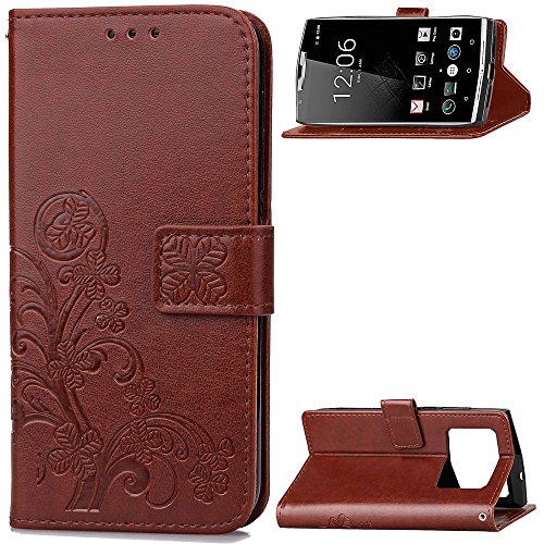 pinlu Case Mobile Phone Wallet PU Leather Case with Stand Function Innensch Strand Design Happy Clover Pattern