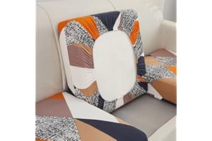 VEAI Sofa Sitzkissenbezug 3/4/2/1 Sitzer Stretch Couch-Kissenbezug Beige/Grau Elastisch Sofa Husse Husse Überzug Bezug Sitzbezüge Kissenbezüge für Sofa Sitzkissen Schonbezug