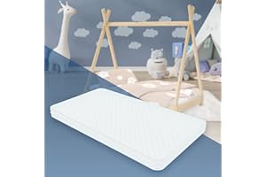 ML DESIGN MODERN LIVING ML-Design Matelas Enfant 70x140x10 cm, en Mousse à Froid, Certifié Oeko Tex 100, avec Housse Amovible Lavable Fermeture Éclair, Respirant, Hypoallergénique, 23 kg/m³, Testé Contre Substances Nocives