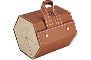 Suewidfay Glasses Case for Women PU Leather 6 Pairs of Sunglasses Box Multi-lattice Gift Box with Small Lines High-end Quality Handmade Multifunctional Jewelry and Sunglasses Storage