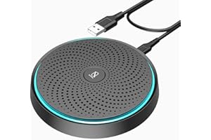 Monodeal Conference Microphone with Mute Button, Upgraded USB Microphone for Laptop PC,Omnidirectional Computer Zoom, Virtual School, Video Meeting, Skype (Plug & Play)