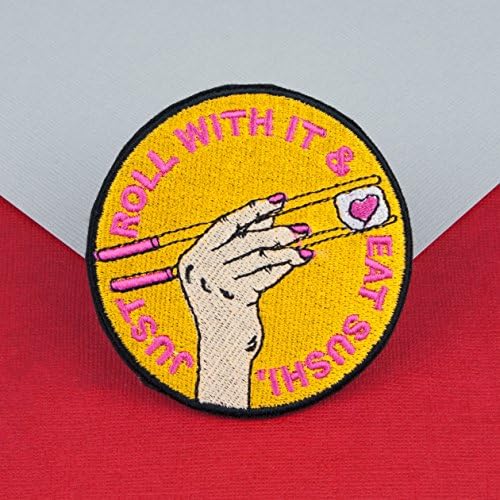 Eat sushi iron on patch / sushi / patches / japanese / embroidery / patch / enamel pin / pin / embroidered patch / back patch / patches for jackets / badge / applique / embroidered / feminist patch / punk patches / iron on patches / punk patch / band patches / backpatch / patches iron on / appliques / sew on patch / jacket patch