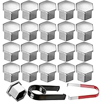 Copridadi Per Ruote Auto - Set 24 Pezzi Con Bulloni Antifurto E Strumento (Nero, 17mm) - Foto 13