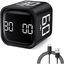 Timer Cubo Intelligente: Basta Girare Per Iniziare! Silenzioso, Regolabile E Portatile Per Cucina, Studio E Lavoro
