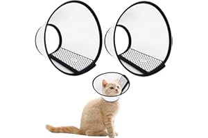 CYNOSURETECH 2 Pieces Pet Protective Collar, Pet Funnel, Recovery Collar, Pet Neck Collar, Adjustable Collar, Cone For Pets After Surgery