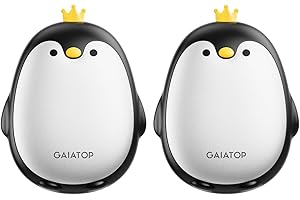 Gaiatop Magnetic Hand Warmers Rechargeable 2 Pack, 3 Settings Pocket-Sized Cute Penguin, Fast Hot Hands Reusable Portable Electric Heater for Camping Hunting Golf, Gifts for Women Men