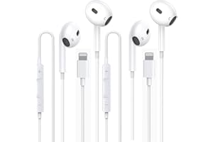 EOUOKU 2-Pack Lightning Headphones [Apple MFi Certified] iPhone Wired Earphones Built-in Microphone and Volume Control In-Ear Wired Earbuds，iPhone Headphones Compatible with iPhone 14/13/12/11/SE/XR/XS/8/7